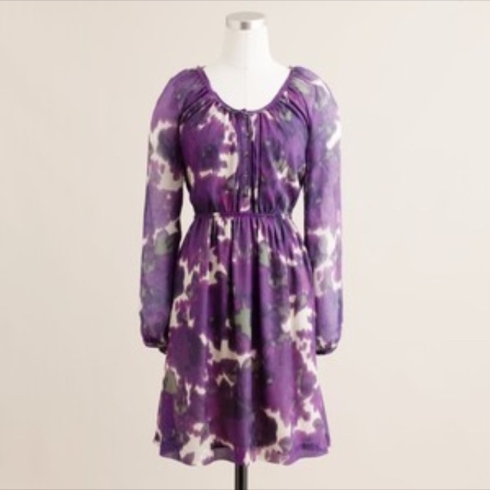 J Crew Printed Silk Dress size 0